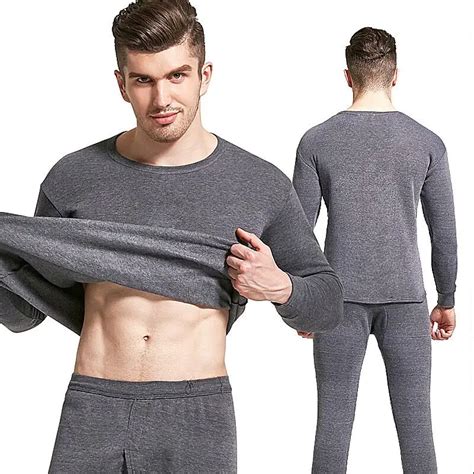 2018 Men Thermal Underwear Long Johns Men Autumn Winter Tops+Pants 2 piece Set Keep Warm Thick ...