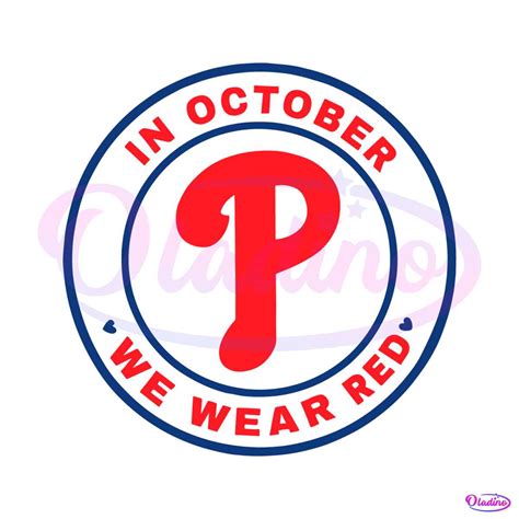 In October We Wear Red Philadelphia Phillies SVG Download - Oladino