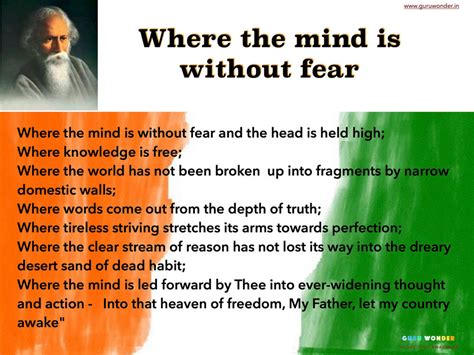 Where the mind is without fear.