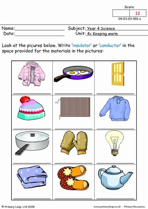 50 Conductors And Insulators Worksheet