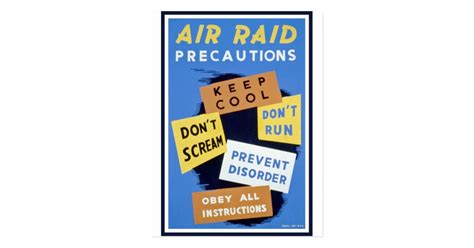 Air raid precautions sign (1943) postcard | Zazzle.co.uk