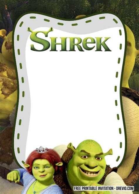 FREE Printable SHREK Invitation Templates | FREE Printable Birthday ...