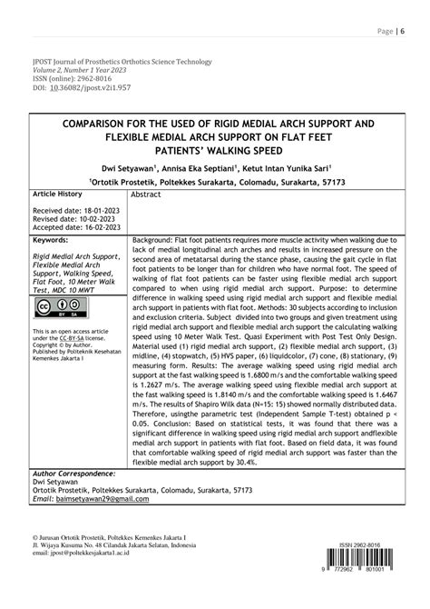 (PDF) COMPARISON FOR THE USED OF RIGID MEDIAL ARCH SUPPORT AND FLEXIBLE ...