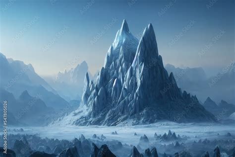 fantasy ice mountain in Norse Mythology, darkness Stock Illustration | Adobe Stock