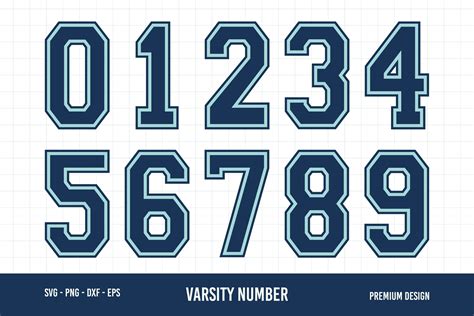 Varsity Numbers SVG Cut File Graphic by twentysixdepressed · Creative Fabrica