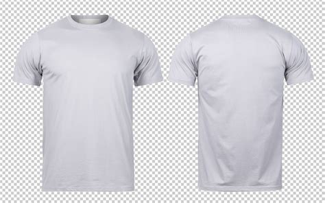 Premium PSD | Grey t-shirt front and back mock-up template for your design.