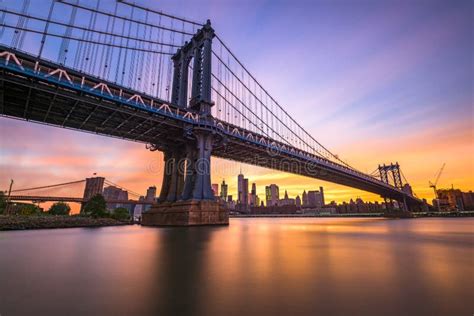 Manhattan Bridge Sunset stock photo. Image of side, place - 76793238