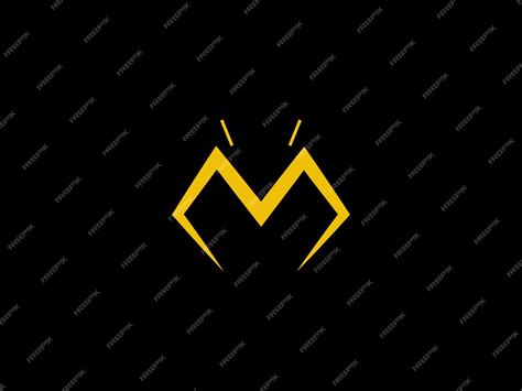 Premium Vector | A black and yellow m logo with a black background