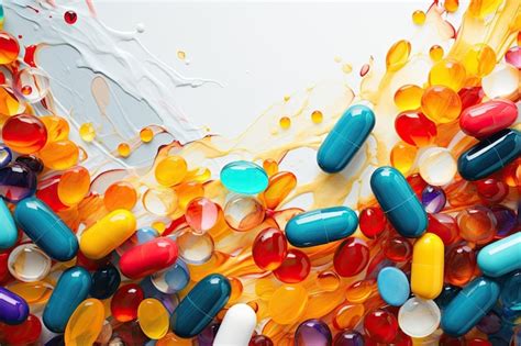 Premium AI Image | Pills and tablets in different colors