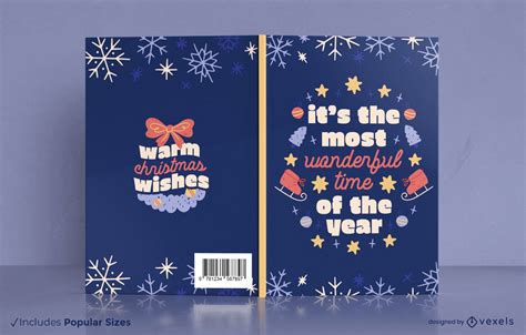 Christmas Wonderful Time Book Cover Design Vector Download