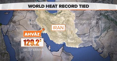 Iranian city records scorching temperature of 129 degrees