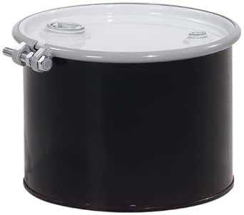 New Pig DRM967 Open-Head UN Rated Lined Steel Drum with Bungs, 5 Gallon Storage Capacity, 15 ...