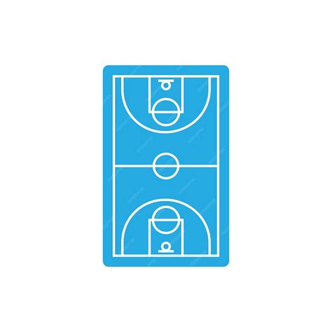 Premium Vector | Basketball court icon vector template illustration ...