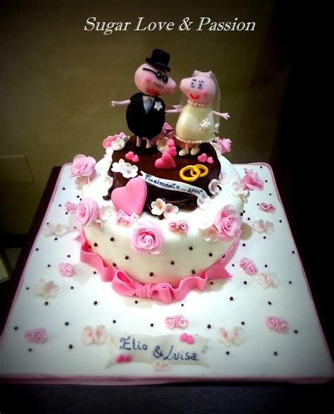 Mammy And Daddy Pig Wedding Cake - CakeCentral.com