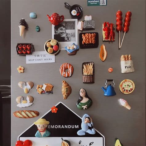 Fridge-Magnet-Artificial-Food-Refrigerator-Magnet-Bread-Egg-Vegetables ...