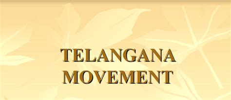 Telangana Movement Short Notes PDF | UPSC IAS