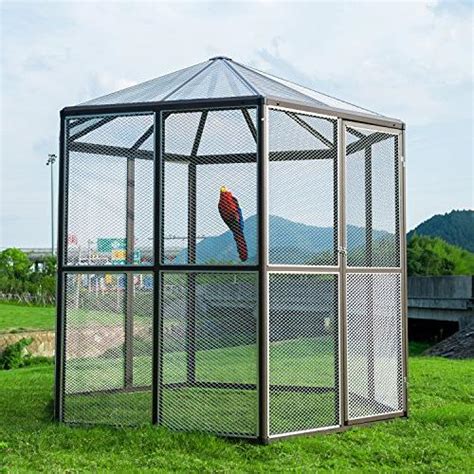 WALCUT 93" Aluminum Walk-in Hexagonal Bird Aviary Cage