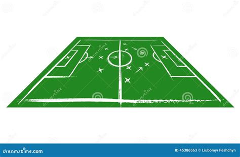 Football Field in Perspective. Training Stock Vector - Illustration of demonstrate, plan: 45386563