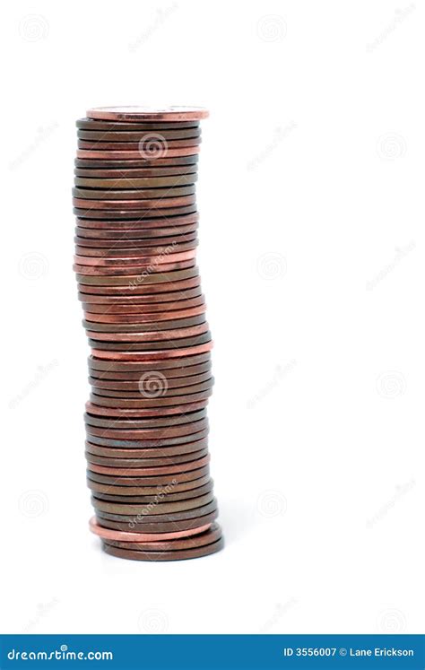 Stack of Pennies stock image. Image of savings, penny - 3556007