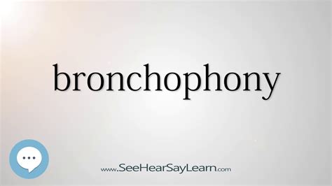 bronchophony - YouTube