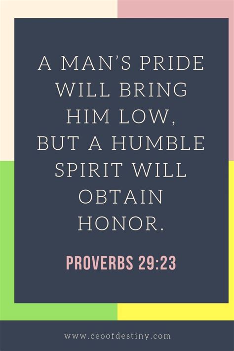 Proverbs 29:23 | Inspirational quotes, Wise quotes, Pride quotes