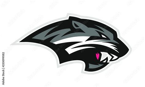 Logo of black wildcat or panther for a sport team Stock Vector | Adobe ...