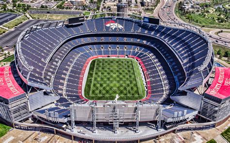 Download wallpapers Broncos Stadium at Mile High, Invesco Field, Denver ...