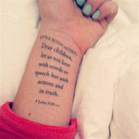 1 John 3:18 tattoo | Cute small tattoos, Piercing tattoo, Small tattoos