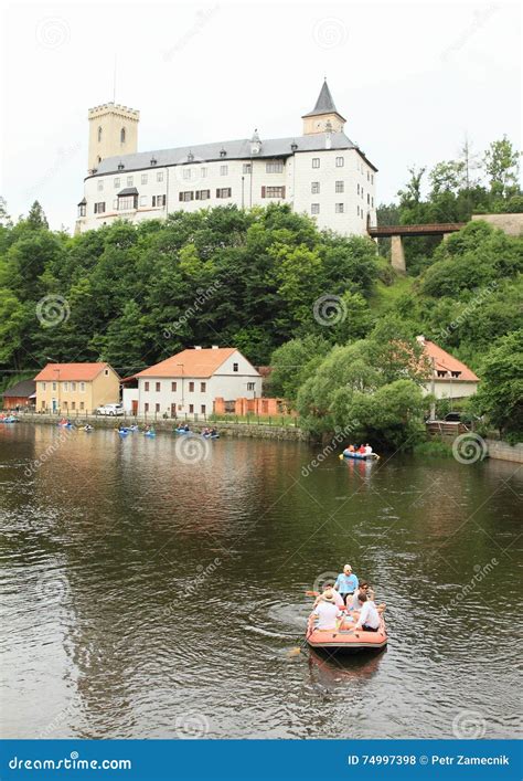 Rafters on River Under Castle Rozmberk Editorial Stock Photo - Image of houses, castle: 74997398