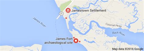 Virginia, Jamestown & Fort James - map