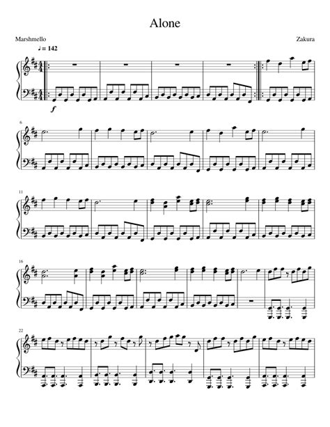 Marshmello - Alone sheet music for Piano download free in PDF or MIDI