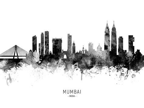 Mumbai Skyline India Bombay Digital Art by Michael Tompsett | Fine Art America