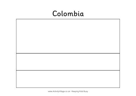 Colombia Flag Colouring Page