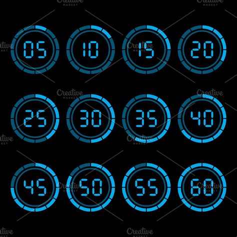 Digital countdown timer | Custom-Designed Icons ~ Creative Market