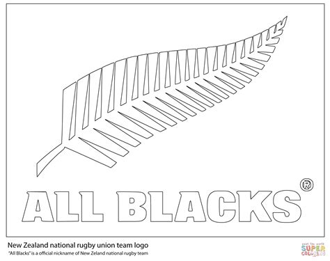 All Blacks - New Zealand Rugby Team coloring page | Free Printable Coloring Pages