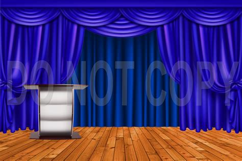 Graduation Stage Scene Blue Curtain Graphic by Shelbys Creative Designs ...