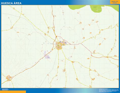 Road wall map Huesca Spain | Wall maps of countries of the World