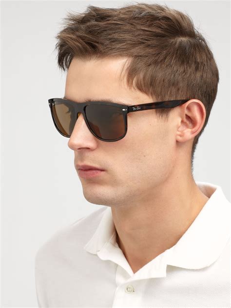 Ray-Ban Rb4147 60mm Flat-top Boyfriend Wayfarer Sunglasses in Tortoise ...