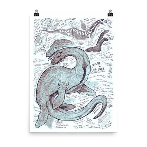 Nessie the Loch Ness Monster Cryptid Anatomy Print - Etsy