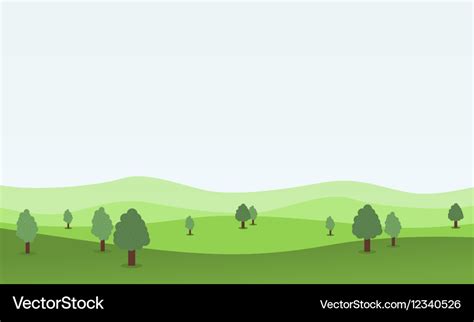 Flat design nature landscape with hill Royalty Free Vector