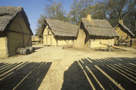 Exterior of Buildings in Historic Jamestown, Virginia, Site of the First English Colony Stock ...