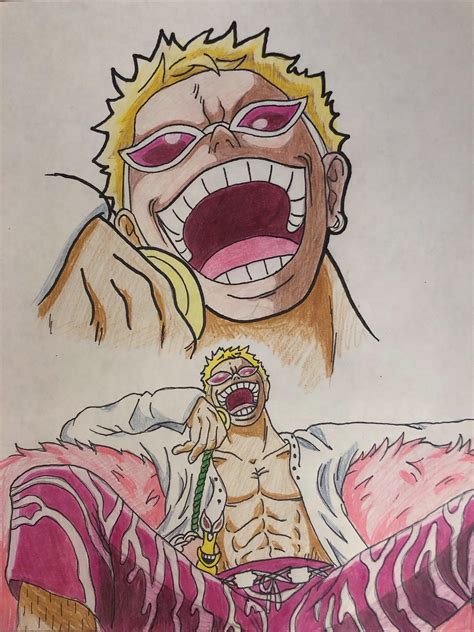 Doflamingo drawing I did a while back : OnePiece