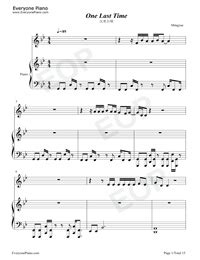 One Last Time-Hamilton OST- Free Piano Sheet Music & Piano Chords