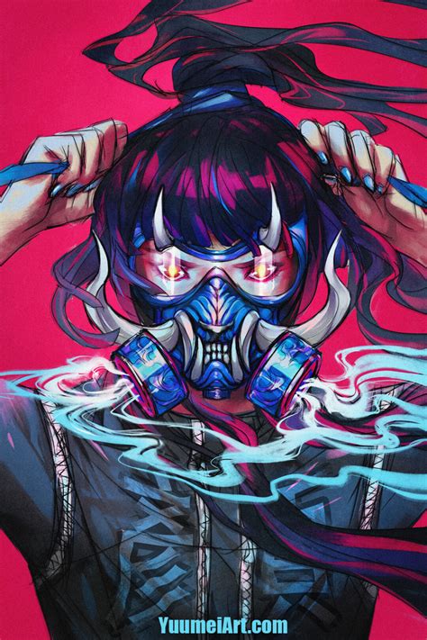 ArtStation - Confront, (Yuumei) Wenqing Yan | Gas mask, Digital art anime, Anime gas mask