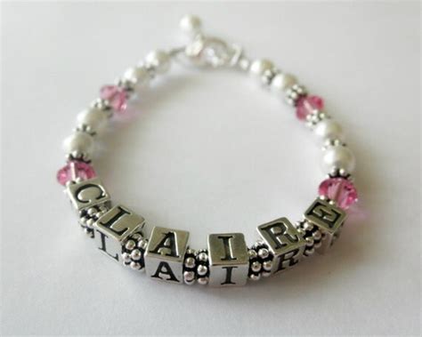 Baby Name Bracelet Baby Bracelet Name by MommyandMeJewelryLLC