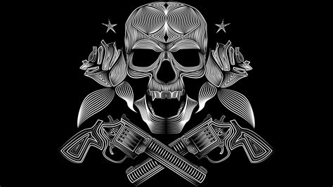 Skull Gun N Roses 4k Wallpaper 4K