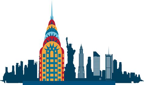 New York City Skyline Silhouette Illustration - Vector Landmarks png download - 5926*3489 - Free ...