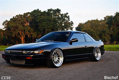 Black Nissan S13 Silvia 180sx - CCW D110 Three-Piece Wheels - CCW Wheels