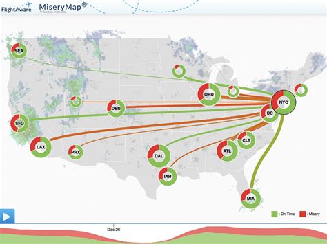 This map shows which airports in the US are the worst to fly out of ...