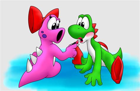 Yoshi's Makeover - Yoshi and Birdo Fan Art (36530532) - Fanpop